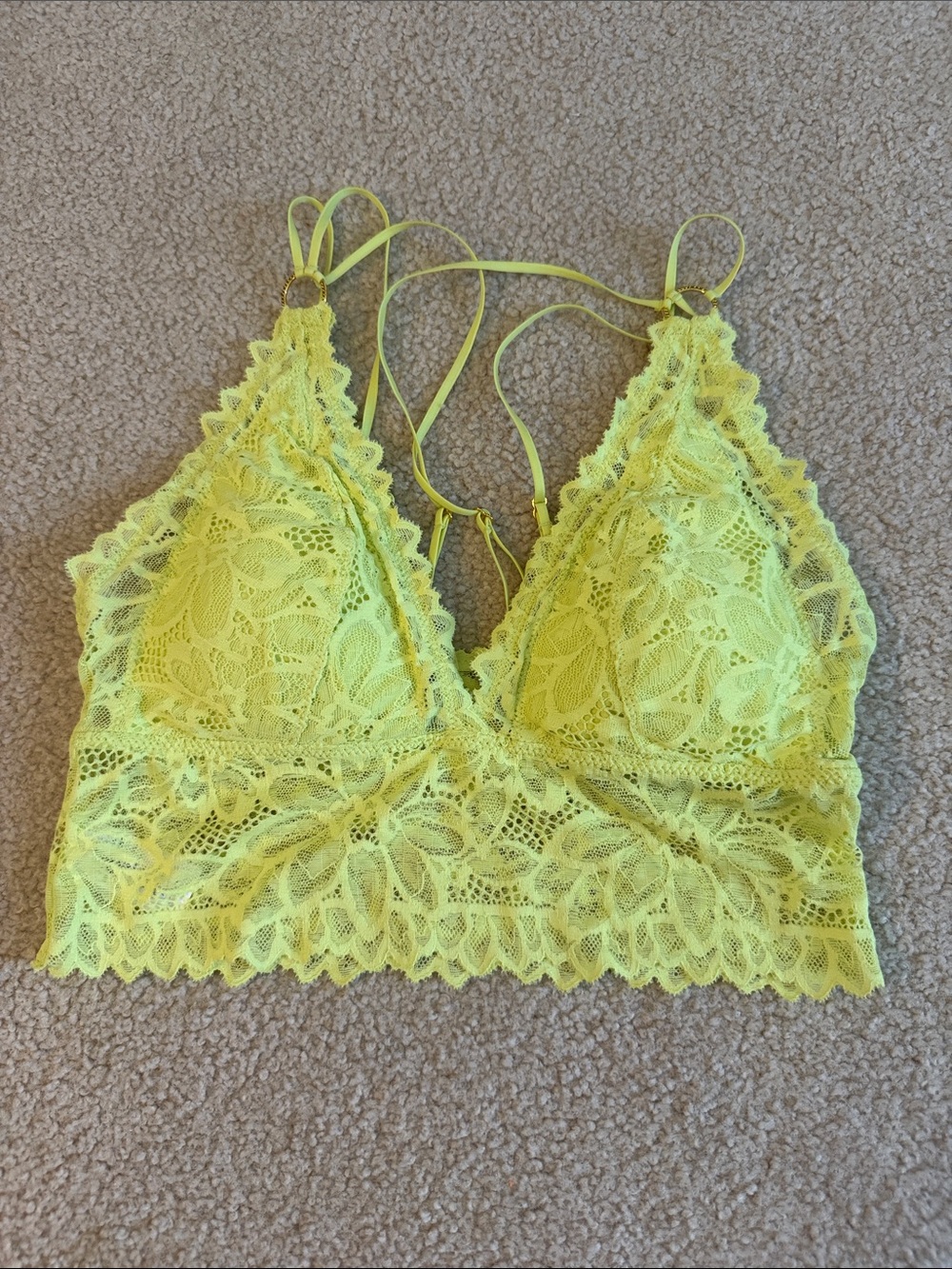 Aerie Neon Yellow Lace Bralette